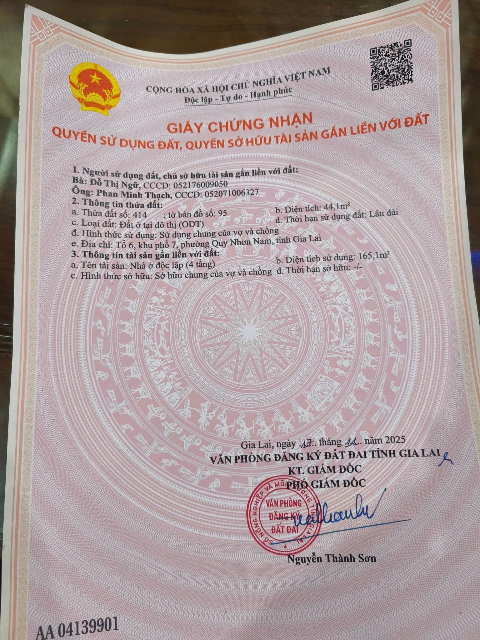 BÁN NHÀ PHỐ 4 TẦNG ĐƯỜNG NỘI BỘ Ô TÔ TRẦN THỊ KỶ - QUY NHƠN.