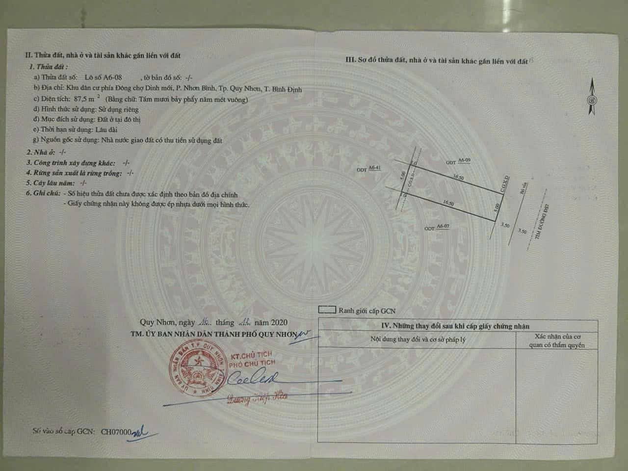 BÁN LÔ ĐẤT DS7 ĐƯỜNG NGUYỄN DIÊU NỐI DÀI KHU ĐÔNG CHỢ DINH, NHƠN BÌNH - QUY NHƠN.