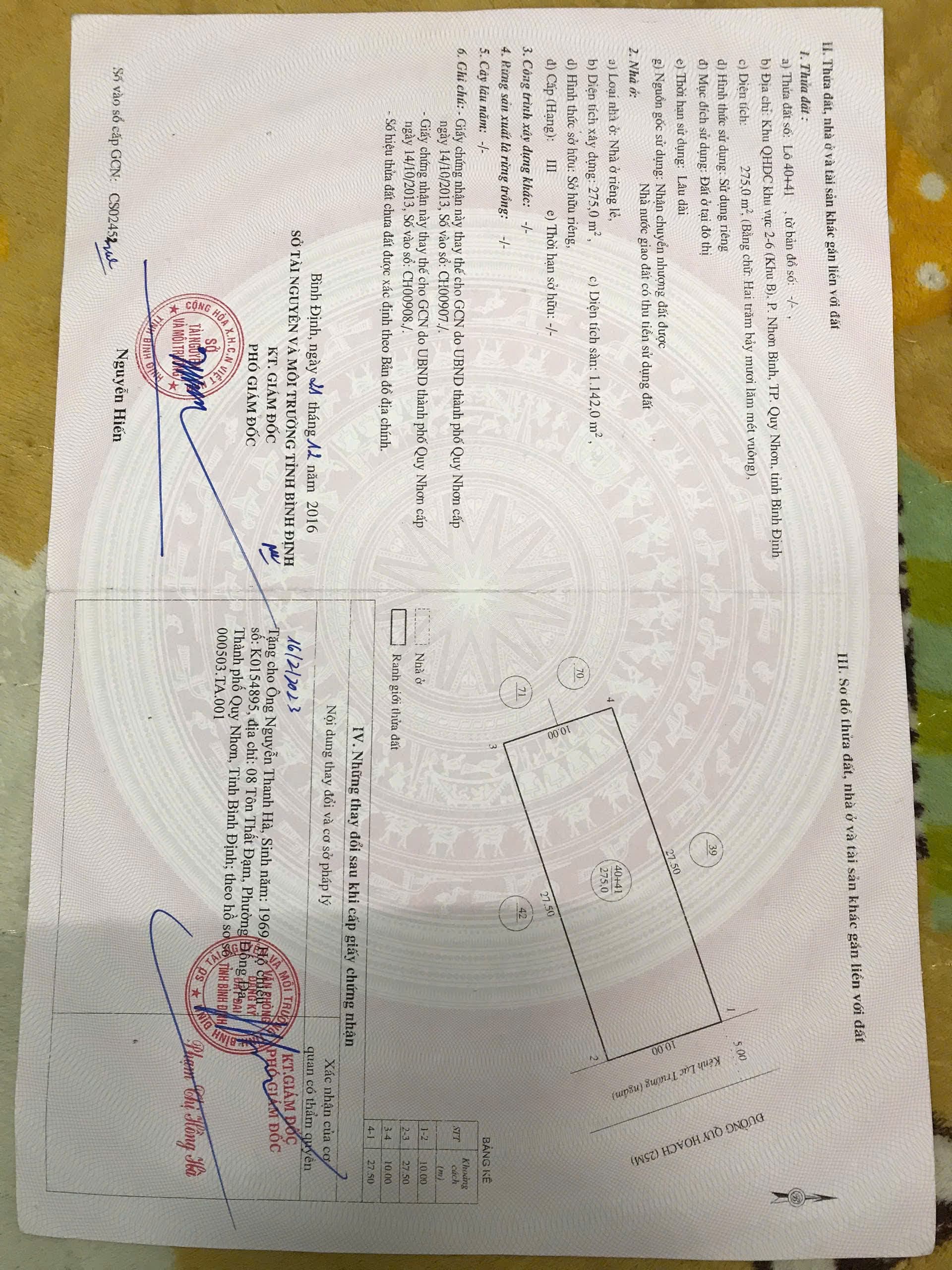 BÁN NHÀ 4 TẦNG MẶT TIỀN HỒ VĂN HUÊ ( NHƠN BÌNH )  - QUY NHƠN