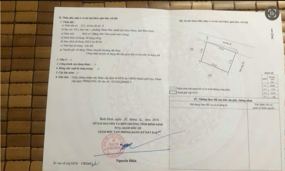 BÁN LÔ ĐẤT ĐOẠN ĐƯỜNG ĐÀO TẤN - NHƠN PHÚ GẦN NHÀ THỜ SÔNG CÁT
